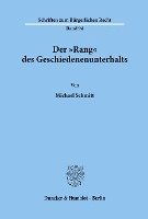 bokomslag Der 'Rang' Des Geschiedenenunterhalts