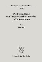 bokomslag Die Behandlung Von Verbraucherbeschwerden in Unternehmen