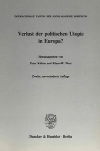 bokomslag Verlust Der Politischen Utopie in Europa?