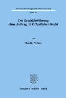bokomslag Die Geschaftsfuhrung Ohne Auftrag Im Offentlichen Recht