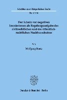 bokomslag Der Schutz VOR Negativen Immissionen ALS Regelungsaufgabe Des Zivilrechtlichen Und Des Offentlich-Rechtlichen Nachbarschutzes