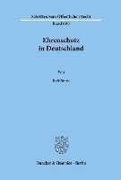 bokomslag Ehrenschutz in Deutschland