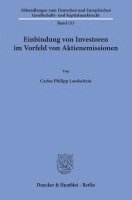 bokomslag Einbindung Von Investoren Im Vorfeld Von Aktienemissionen