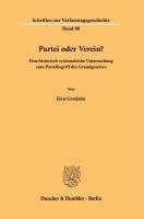 bokomslag Partei Oder Verein?: Eine Historisch-Systematische Untersuchung Zum Parteibegriff Des Grundgesetzes