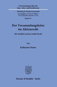 bokomslag Der Versammlungsleiter Im Aktienrecht: Mit Ausblick Auf Das Gmbh-Recht