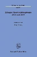 bokomslag Erlanger Sportrechtstagungen 2018 Und 2019