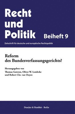 bokomslag Reform Des Bundesverfassungsgerichts?