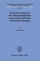 Das Konzerninteresse ALS Leitungsmoglichkeit in Der Paneuropaischen Unternehmensgruppe 1