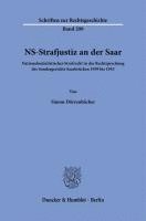 bokomslag NS-Strafjustiz an der Saar.