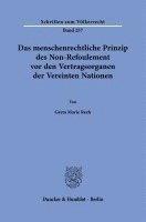 Duncker &. Humblot - Das Menschenrechtliche Prinzip Des Non-Refoulement VOR Den Vertragsorganen Der Vereinten Nationen., Inbunden