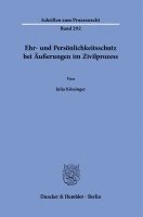 Ehr- Und Personlichkeitsschutz Bei Ausserungen Im Zivilprozess 1