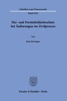 Ehr- Und Personlichkeitsschutz Bei Ausserungen Im Zivilprozess.