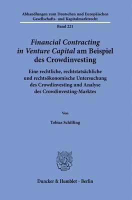 bokomslag >Financial Contracting in Venture Capital< am Beispiel des Crowdinvesting.