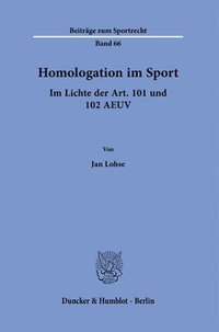 bokomslag Homologation im Sport.