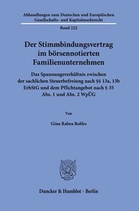 bokomslag Der Stimmbindungsvertrag im börsennotierten Familienunternehmen