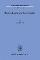 Duncker &. Humblot - Rechtfertigung Und Beweisverbot., Häftad