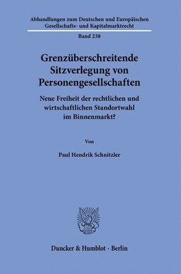 bokomslag Grenzüberschreitende Sitzverlegung von Personengesellschaften