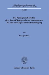 bokomslag Das Rechtsgrundbedürfnis einer Beschäftigung und seine Konsequenzen für eine erzwungene Prozessbeschäftigung