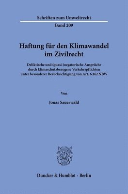bokomslag Haftung für den Klimawandel im Zivilrecht