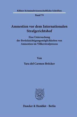 bokomslag Amnestien vor dem Internationalen Strafgerichtshof