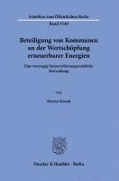 bokomslag Beteiligung von Kommunen an der Wertschöpfung erneuerbarer Energien