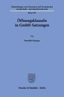 bokomslag Öffnungsklauseln in GmbH-Satzungen