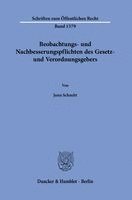 Duncker &. Humblot - Beobachtungs- Und Nachbesserungspflichten Des Gesetz- Und Verordnungsgebers, Häftad