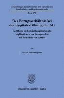 bokomslag Das Bezugsverhältnis bei der Kapitalerhöhung der AG