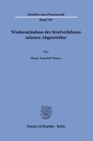 Duncker &. Humblot - Wiederaufnahme Des Strafverfahrens Zulasten Abgeurteilter, Häftad