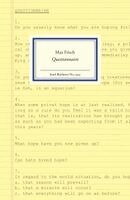 Max Frisch - Questionnaire, Inbunden