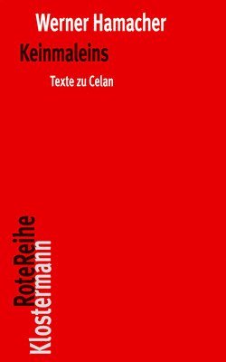 Werner Hamacher - Keinmaleins: Texte Zu Celan, Häftad