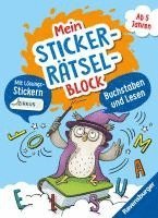 Ravensburger Mein Stickerrätselblock: Buchstaben für Kinder ab 5 Jahren - spielerisch Buchstaben und Lesen Lernen mit lustigen Übungen und Sticker-Spaß 1