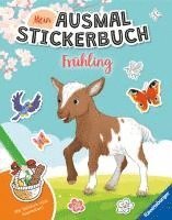 bokomslag Ravensburger Mein Ausmalstickerbuch Frühling - Großes Buch mit über 300 Stickern, viele Sticker zum Ausmalen