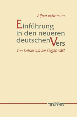 bokomslag Einfhrung in den neueren deutschen Vers