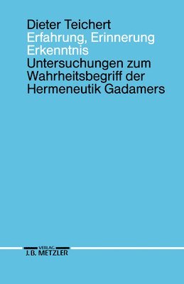 bokomslag Erfahrung, Erinnerung, Erkenntnis