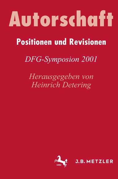 Heinrich Detering, Jürgen Fohrmann - Autorschaft, Inbunden