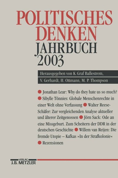 "Deutschen Gesellschaft zur Erforschung des politischen Denkens", Karl Graf Ballestrem, Volker Gerhardt, Henning Ottmann, Martyn P. Thompson - Politisches Denken, Häftad