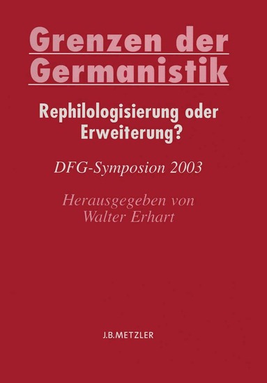 Walter Erhart - Grenzen der Germanistik, Inbunden
