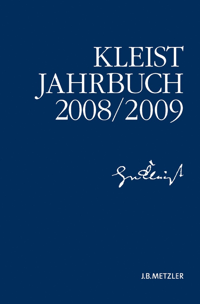 Kenneth A. Loparo, Günter Blamberger, Sabine Doering, Gabriele Brandstetter, Klaus Müller-Salget, Wolfgang de Bruyn, Ingo Breuer - Kleist-Jahrbuch 2008/09, Häftad