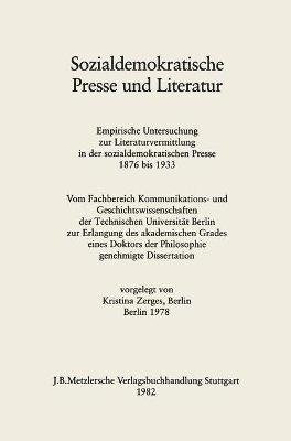 bokomslag Sozialdemokratische Presse und Literatur