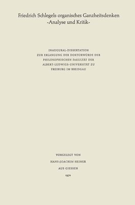 bokomslag Friedrich Schlegels organisches Ganzheitsdenken