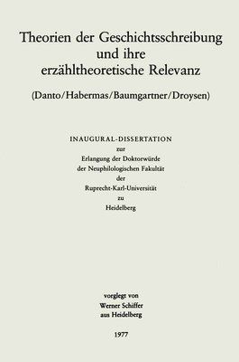 bokomslag Theorien der Geschichtsschreibung und ihre erzähltheoretische Relevanz