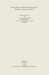 bokomslag Sprachkritik und Erzhlstruktur. Studien zu Kafkas Poetik