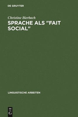 bokomslag Sprache als &quot;Fait social&quot;