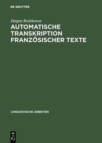 bokomslag Automatische Transkription Franzsischer Texte