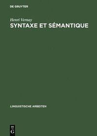 bokomslag Syntaxe et smantique
