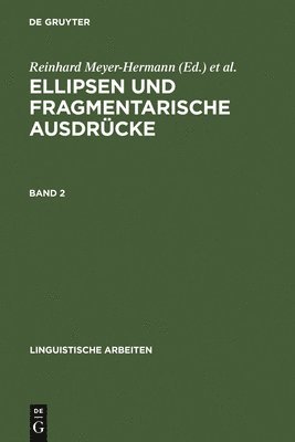 Reinhard Meyer-Hermann, Hannes Rieser - Ellipsen und fragmentarische Ausdrücke, Inbunden