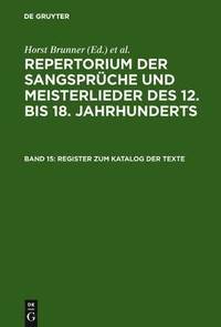 bokomslag Register Zum Katalog Der Texte