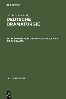 bokomslag Deutsche Dramaturgie Vom Barock Bis Zur Klassik