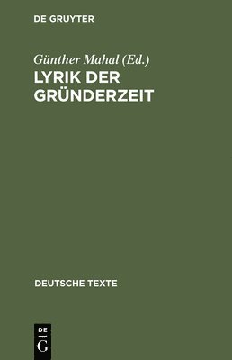 bokomslag Lyrik Der Grnderzeit